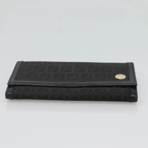 FENDI Zucchino Canvas Long Wallet Black Auth bs25132 - Picture 7 of 16